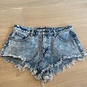 Volcom cutoff denim micro shorts